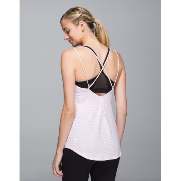 Lululemon Breezy Tank in Parallel Stripe Heathered Parfait Pink - Picture 3 of 10